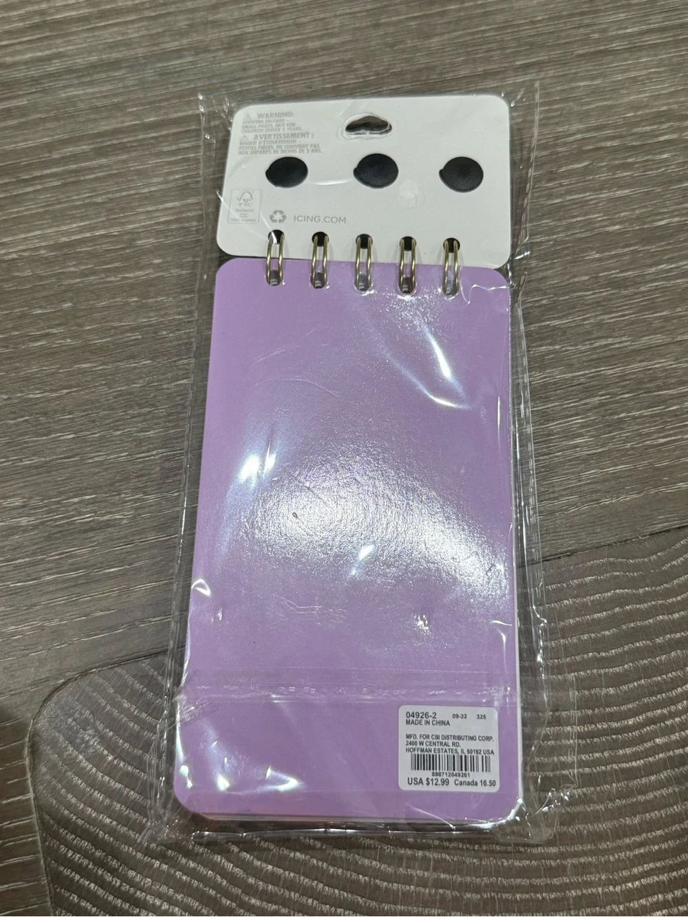 NWT Icing  Purple Candy-Themed Notebook with Charm Pins